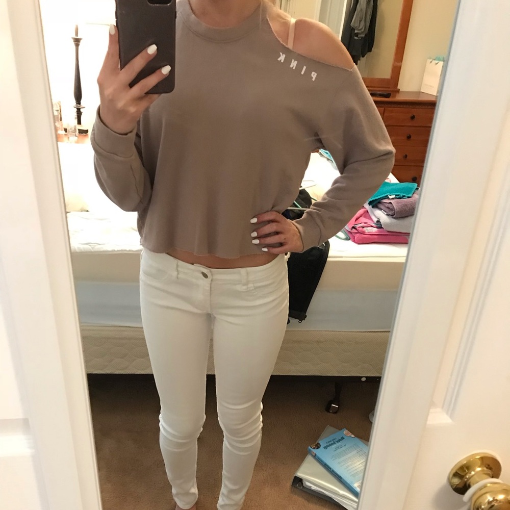 PINK cropped sweatshirt